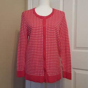 Merona Pink & White Polka Dot Cardigan